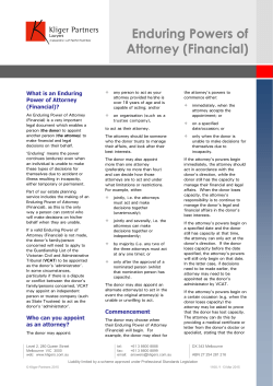 Enduring Powers of Attorney (Financial)