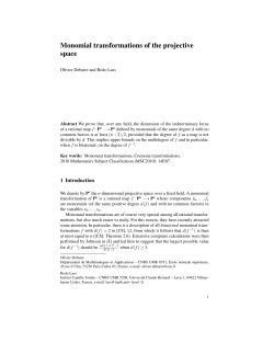 Monomial transformations of the projective space