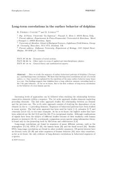 Long-term correlations in the surface behavior of dolphins