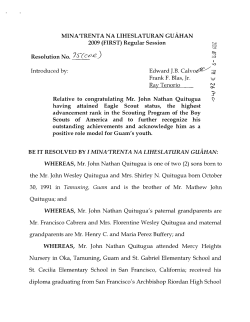 MINA`TRENTA NA LIHESLATURAN GUAHAN 2009 (FIRST