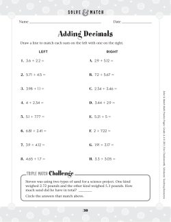 Adding Decimals