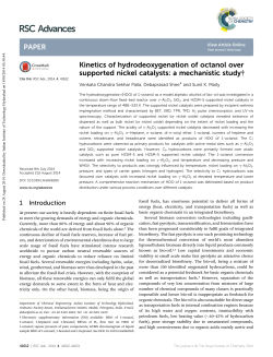 Kinetics of hydrodeoxygenation of octanol over supported