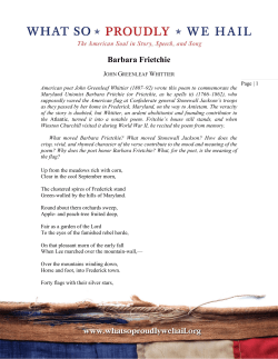 Barbara Frietchie - What So Proudly We Hail
