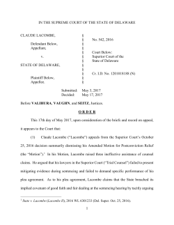 Lacombe v. State - Delaware Courts