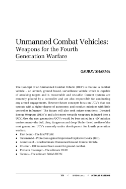 Unmanned Combat Vehicles: Weapons for the Fourth Generation