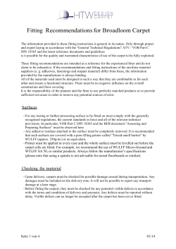 Fitting Recommendations for Broadloom Carpet