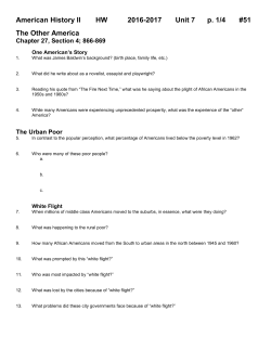 American History II HW 2016-2017 Unit 7 p. 1/4 #51 The