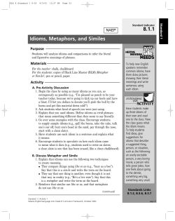 Idioms, Metaphors, and Similes