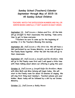 2007/08 Movers and Shakers Church School Calendar