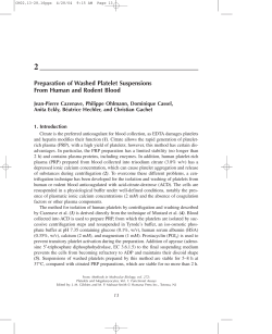 Preparation of Washed Platelet Suspensions From Human and