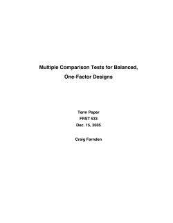 Multiple Comparison Tests for Balanced, One