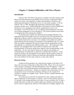 Chapter 3: Student Difficulties With Wave Physics