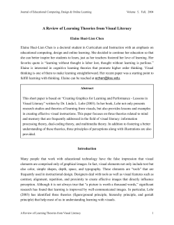 A Review of Learning Theories from Visual Literacy