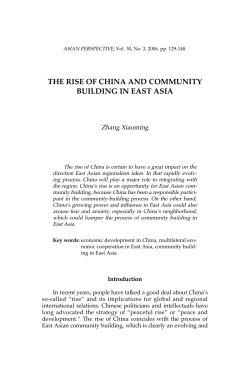 the rise of china and community building in east asia
