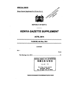 The Marriage Act, 2014