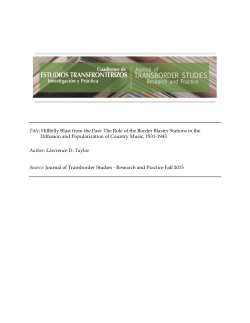 Title: Hillbilly Blast from the Past: The Role of the Border Blaster