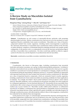 A Review Study on Macrolides Isolated from Cyanobacteria