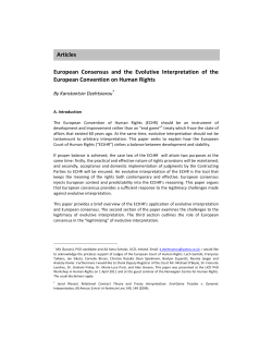 European Consensus and the Evolutive Interpretation of the