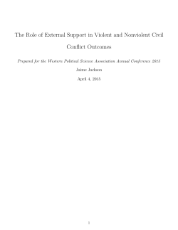The Role of External Support in Violent and Nonviolent Civil Conflict