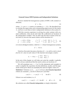 General Linear ODE Systems and Independent Solutions