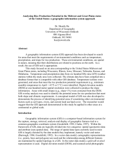A GIS Approach to Locate Potential Areas for Agricultural Production