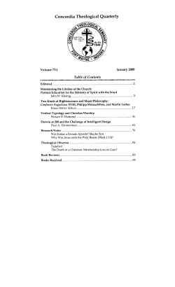 Concordia Theological Quarterly - Concordia Theological Seminary