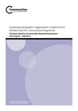 Involving local people in regeneration: Evidence from the New Deal