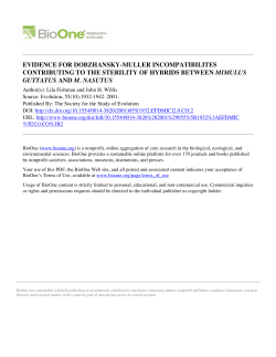 EVIDENCE FOR DOBZHANSKY-MULLER INCOMPATIBILITES
