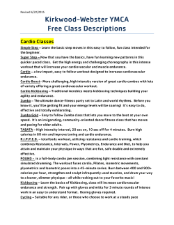 Kirkwood-Webster YMCA Free Class Descriptions