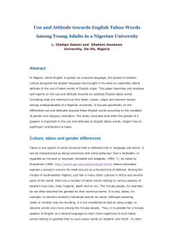 Use and Attitude towards English Taboo Words Among
