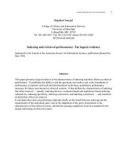 Indexing and retrieval performance: The logical