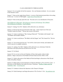 CLASS ASSIGNMENTS THIRD QUARTER January 6