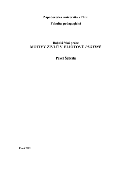 motivy živlů v eliotově pustině - DSpace at University of West Bohemia