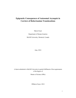 Epigenetic Consequences of Autosomal