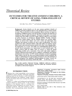 Outcomes for treated anxious children: a critical review