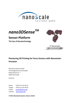 nano3DSense - NanoScale Systems (Nanoss) GmbH