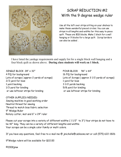 SCRAP REDUCTION #2 With the 9 degree wedge ruler