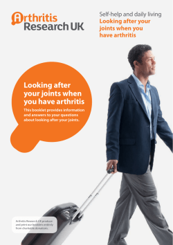 Looking after your joints when you have arthritis
