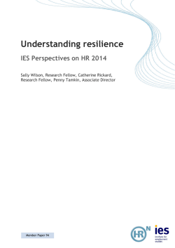 Understanding resilience - Institute for Employment Studies