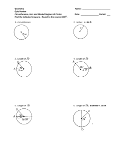 Quiz Review - Circumference Arcs and Shaded Regions of Circles