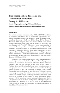The Sociopolitical Ideology of a Communist Educator