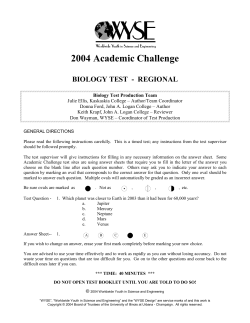 2004 Academic Challenge BIOLOGY TEST