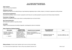 K to 12 BASIC EDUCATION CURRICULUM SENIOR HIGH