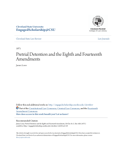 Pretrial Detention and the Eighth and Fourteenth Amendments