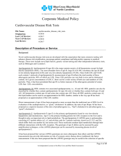 Corporate Medical Policy Cardiovascular Disease Risk