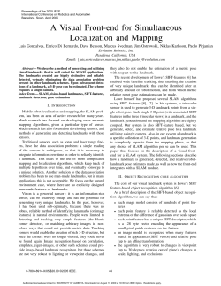 A Visual Front-end for Simultaneous Localization and Mapping