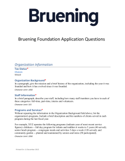 Application Questions - The Bruening Foundation