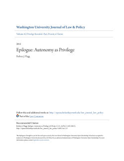 Epilogue: Autonomy as Privilege - Washington University Open