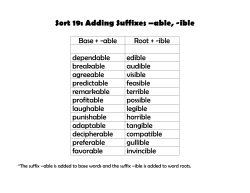 Sort 19: Adding Suffixes &ndash;able, -ible