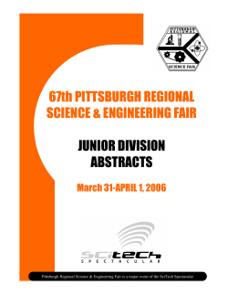 67th PITTSBURGH REGIONAL SCIENCE